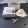 Valentine's Day Pink Heart Track Pendant Brooch Set by West Queen