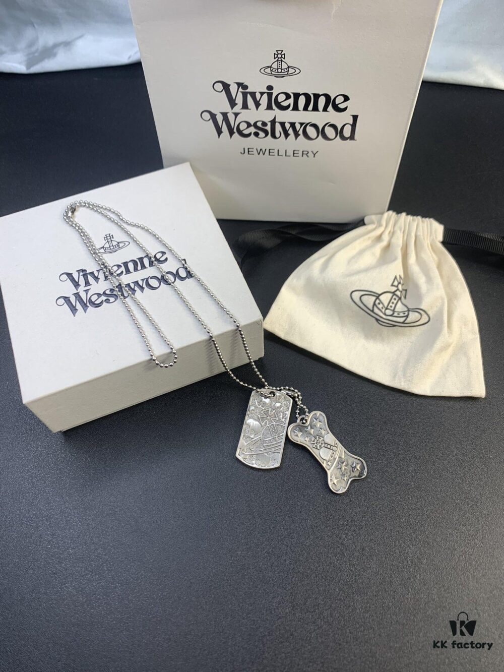 West Grandma Double Military Badge Necklace