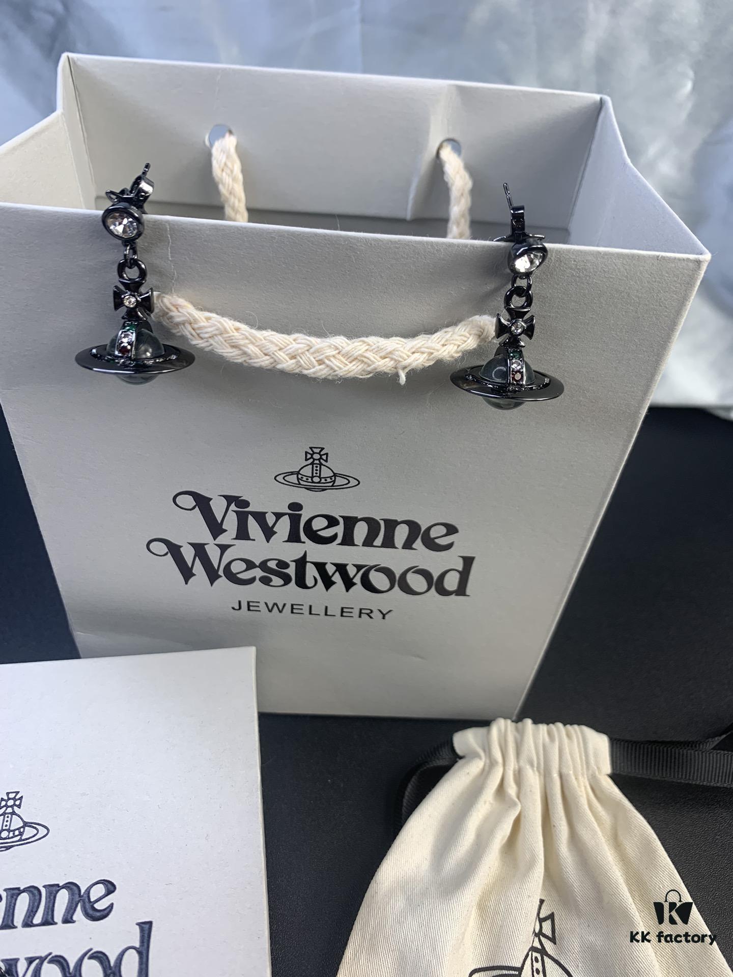 West Queen Black Gold 3D Earth Necklace Bracelet Earrings