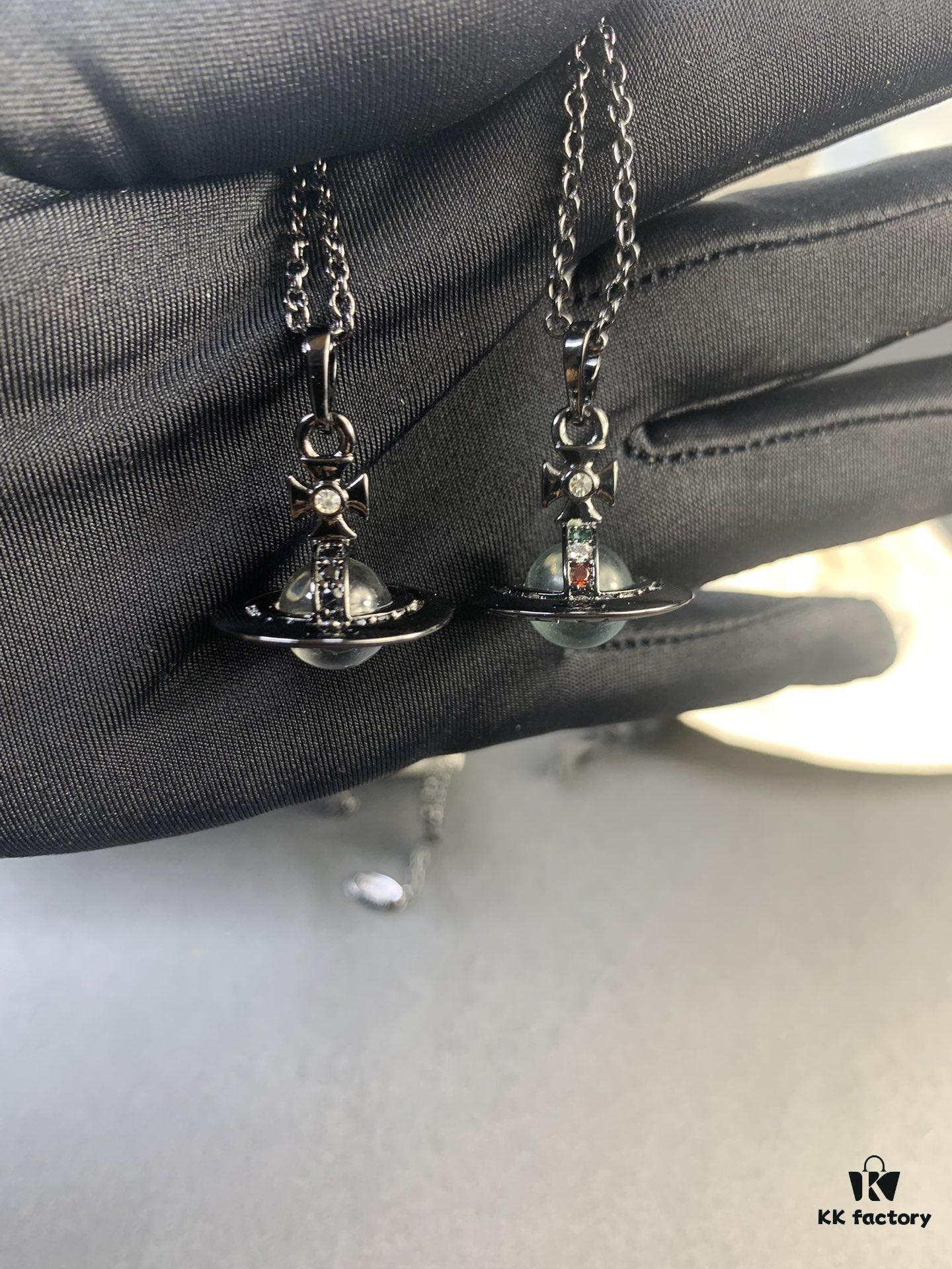 West Queen Black Gold 3D Earth Necklace Bracelet Earrings