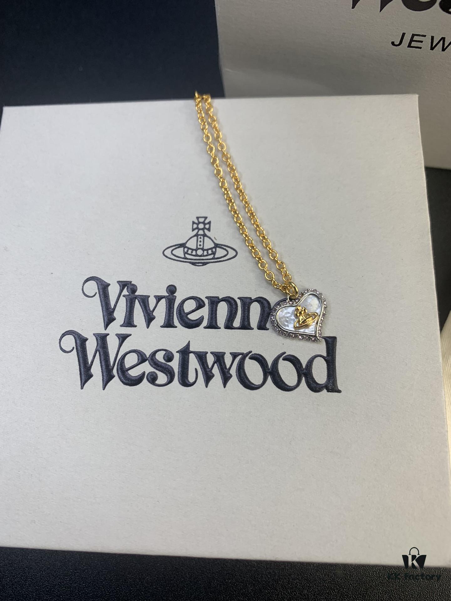 Westcliff Love Shell Necklace with Purple and White Zircon in Two-Tone Gold-Tone Metal