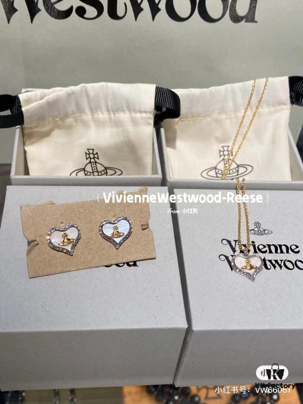 Westcliff Love Shell Necklace with Purple and White Zircon in Two-Tone Gold-Tone Metal