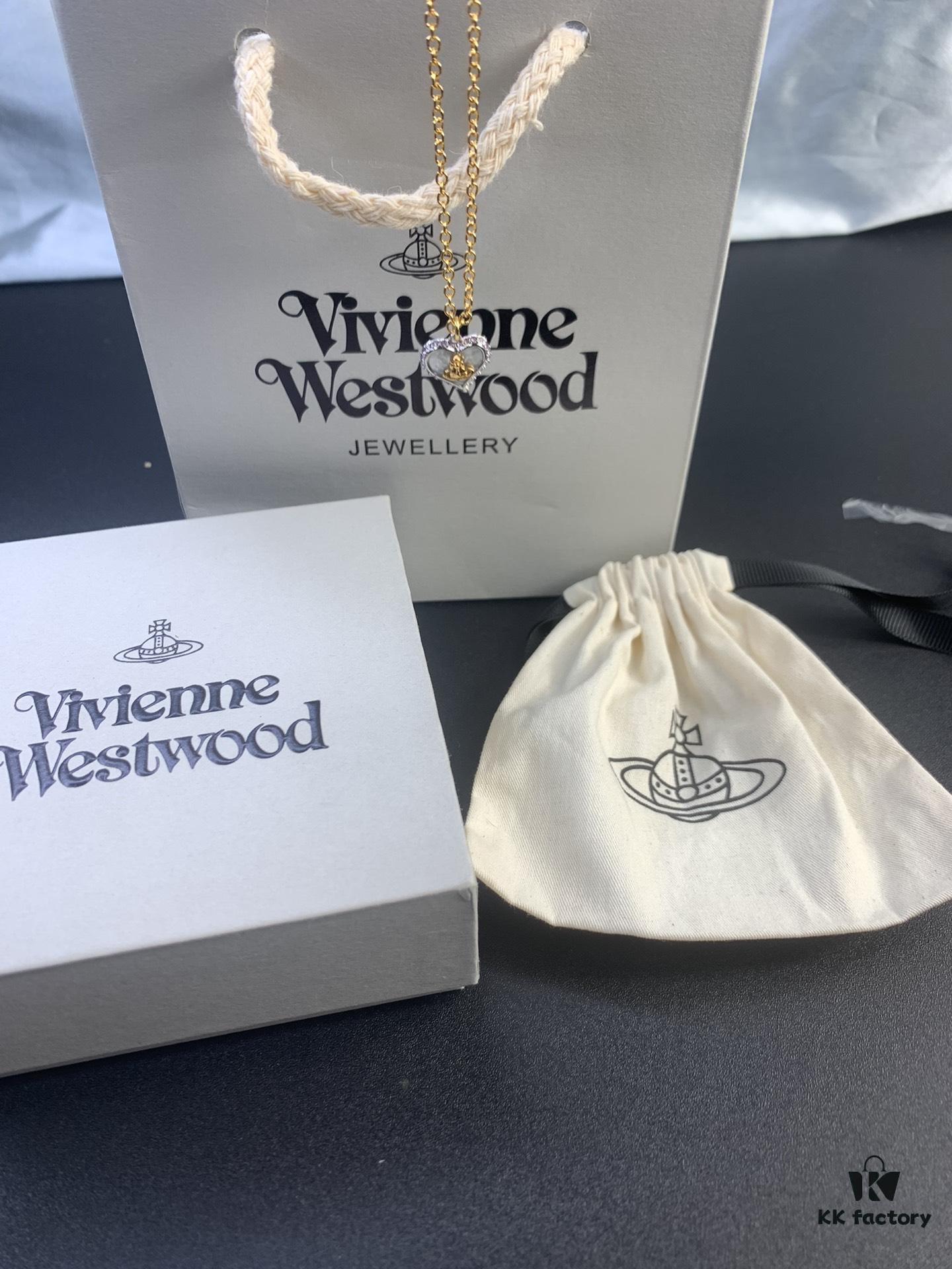 Westcliff Love Shell Necklace with Purple and White Zircon in Two-Tone Gold-Tone Metal