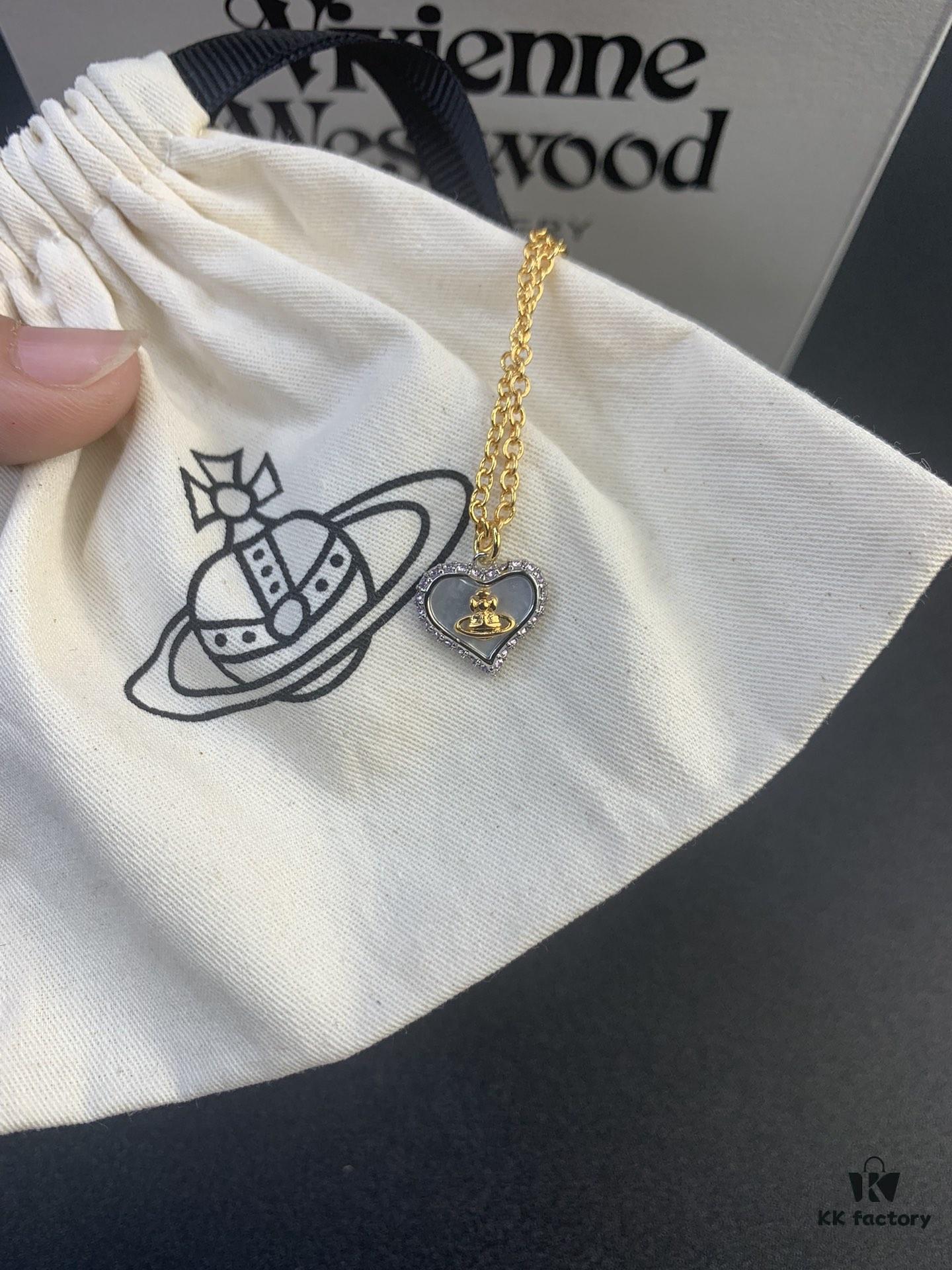 Westcliff Love Shell Necklace with Purple and White Zircon in Two-Tone Gold-Tone Metal