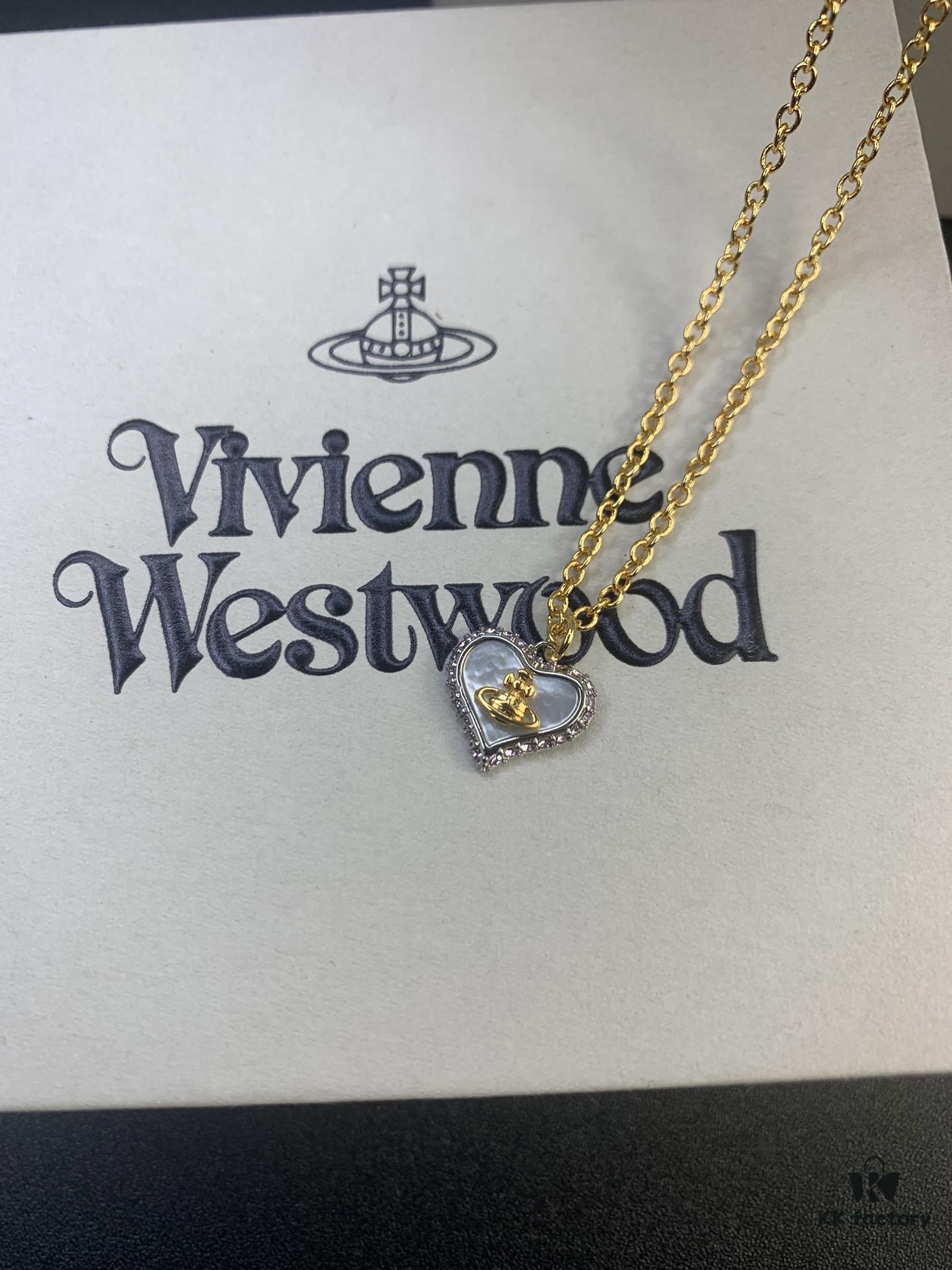 Westcliff Love Shell Necklace with Purple and White Zircon in Two-Tone Gold-Tone Metal