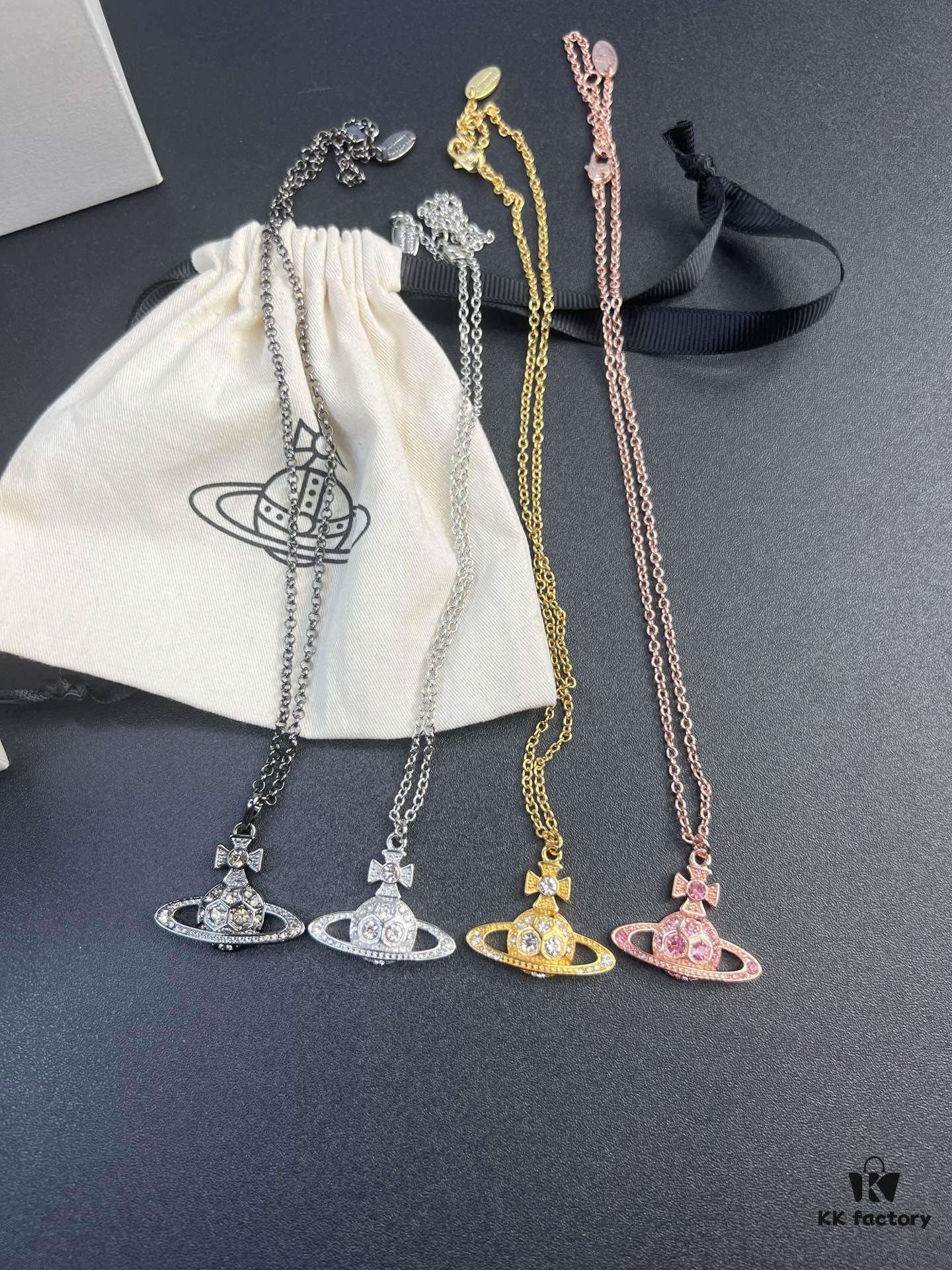 West Queen Zircon Necklace and Stud Earrings, Four Colors Available in Stock