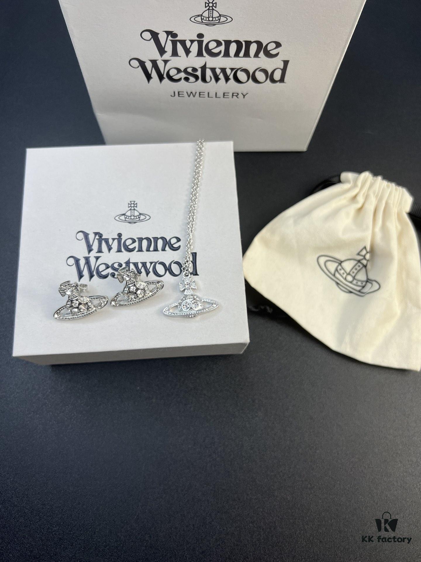 West Queen Zircon Necklace and Stud Earrings, Four Colors Available in Stock