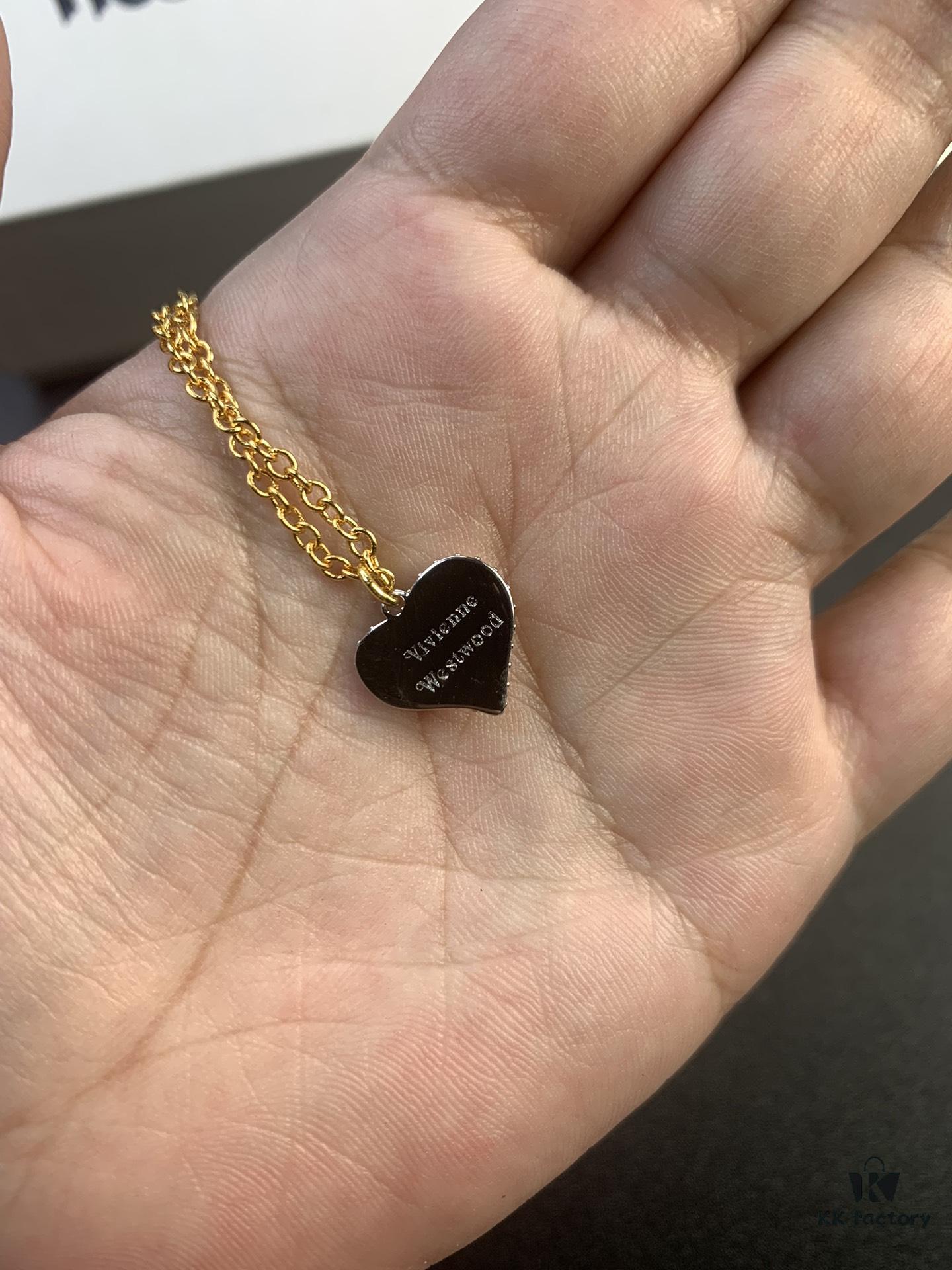 Westcliff Love Shell Necklace with Purple and White Zircon in Two-Tone Gold-Tone Metal