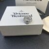 Vivienne Westwood Saturn Double-Layer Rhinestone Ring, Luxurious and Elegant