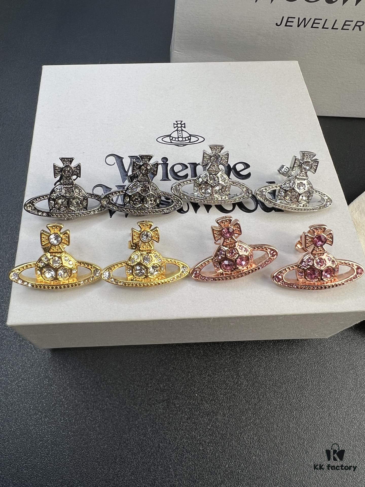 West Queen Zircon Necklace and Stud Earrings, Four Colors Available in Stock