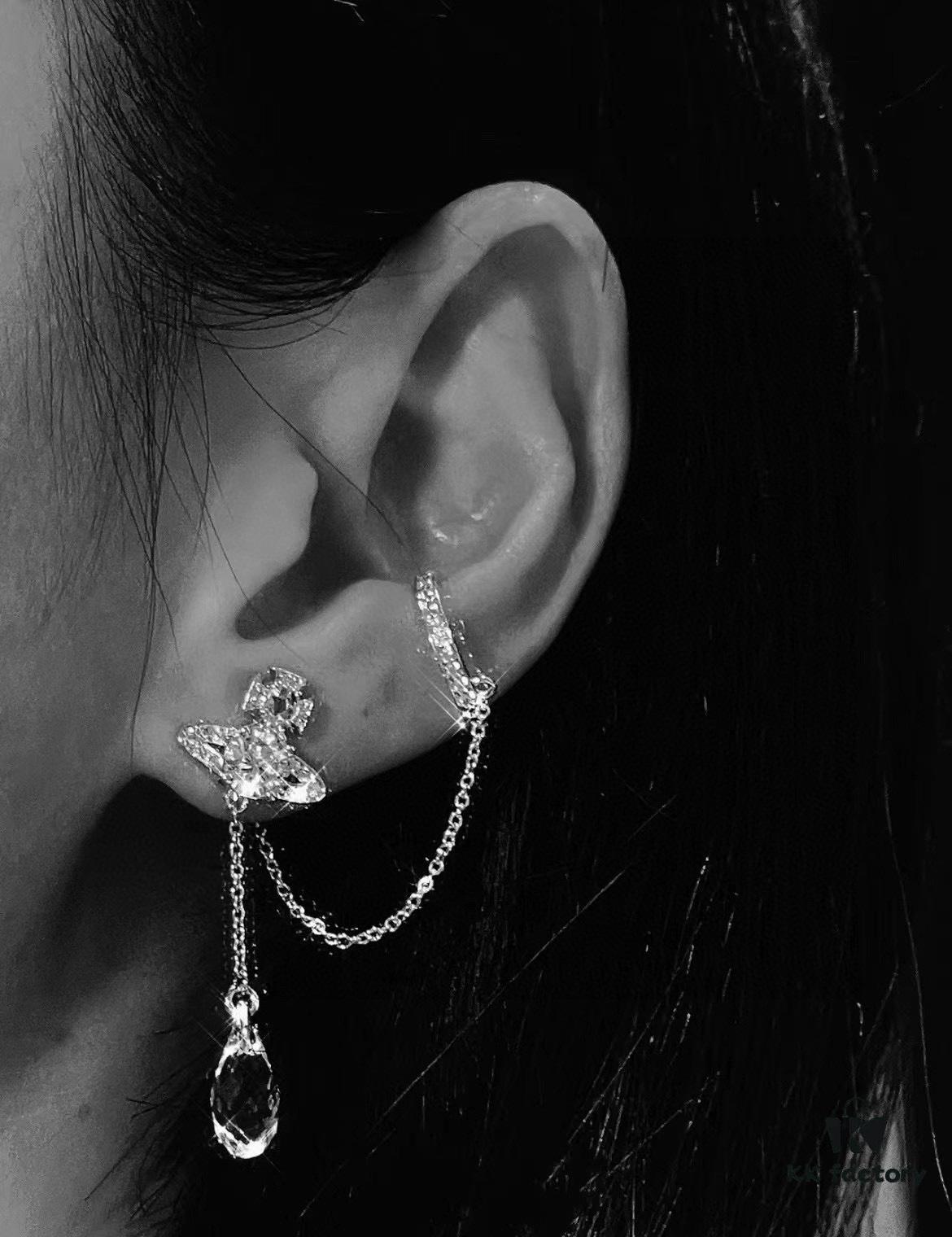 Vivienne Westwood Ear Studs - Punk-Inspired Fashion Statement in 925 Silver