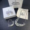 West Queen Bow Double-Layer Pearl Set Stud Earrings Bracelet Necklace
