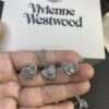 Vivienne Westwood Pearl and Crystal Necklace and Stud Earrings Set, Available in Purple Crystal with White Shell and White Crystal with White Shell