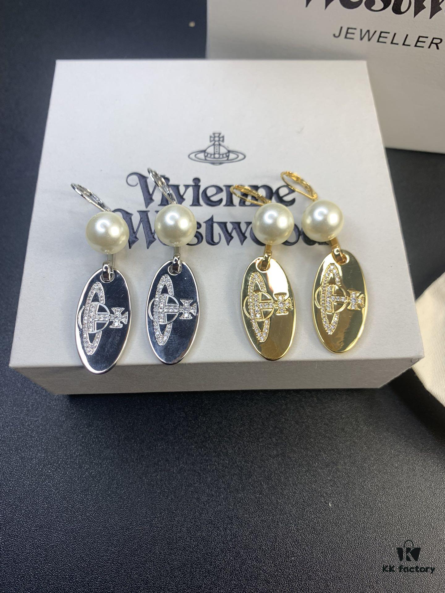 New Arrival Today: Vivienne Westwood-inspired Zircon Oval Pendant Mixed-style Earrings