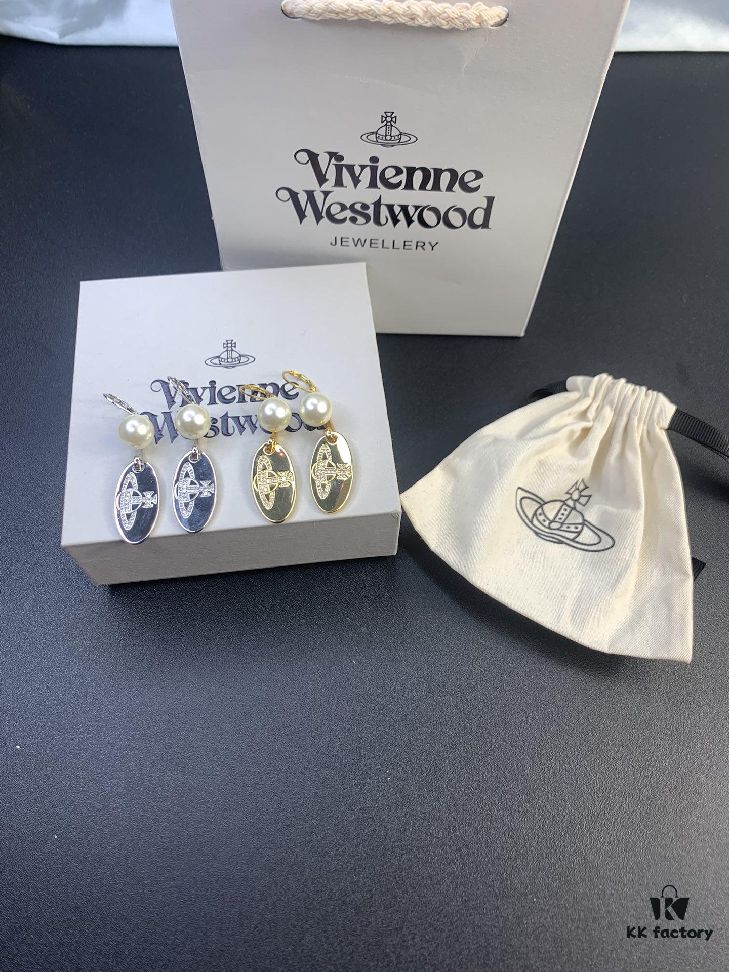 New Arrival Today: Vivienne Westwood-inspired Zircon Oval Pendant Mixed-style Earrings