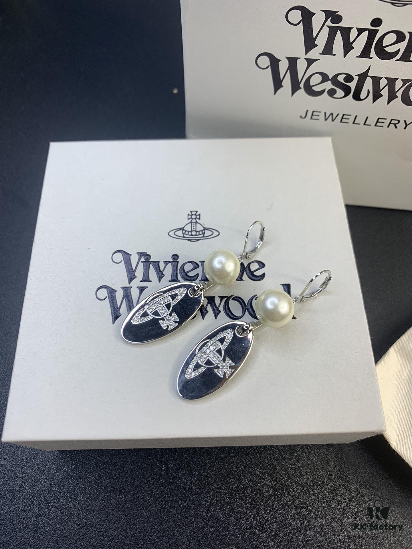 New Arrival Today: Vivienne Westwood-inspired Zircon Oval Pendant Mixed-style Earrings