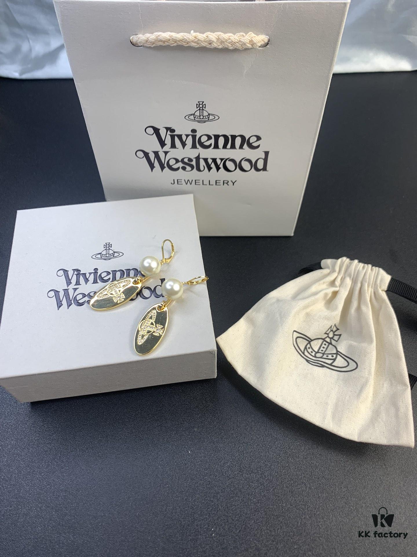 New Arrival Today: Vivienne Westwood-inspired Zircon Oval Pendant Mixed-style Earrings