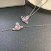 West Queen Pink Diamond Necklace, Bracelet, and Earring Set in Gold-Plated Material