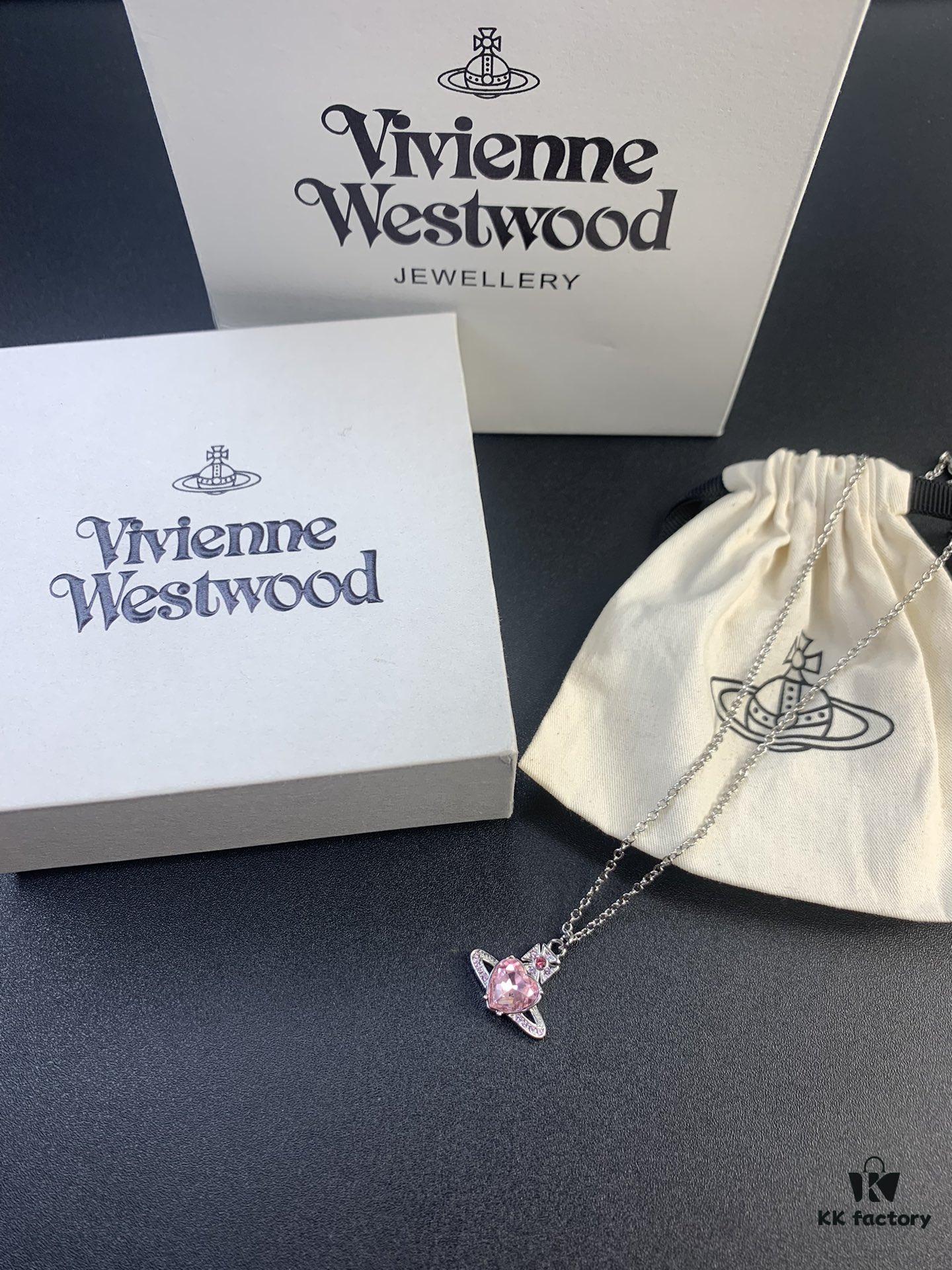 West Queen Pink Diamond Necklace, Bracelet, and Earring Set in Gold-Plated Material