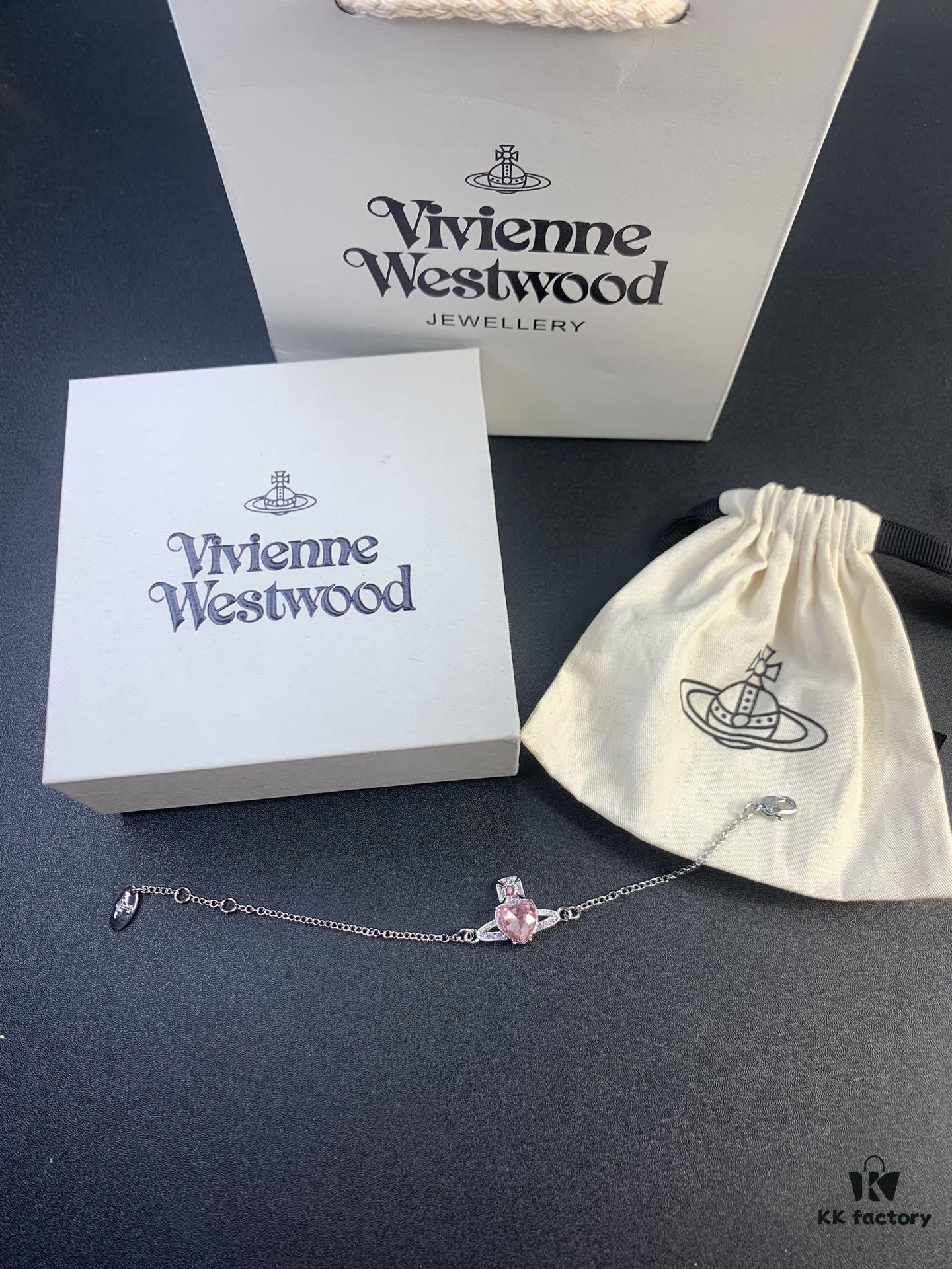 West Queen Pink Diamond Necklace, Bracelet, and Earring Set in Gold-Plated Material