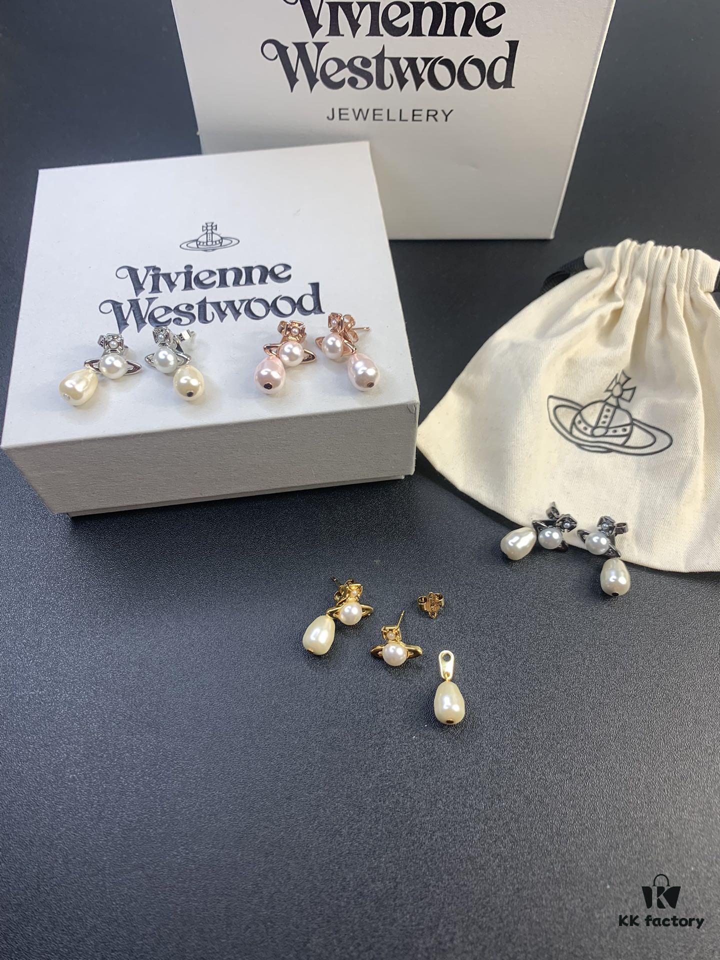 West Queen Detachable Pearl Earrings with Large and Small Pearls