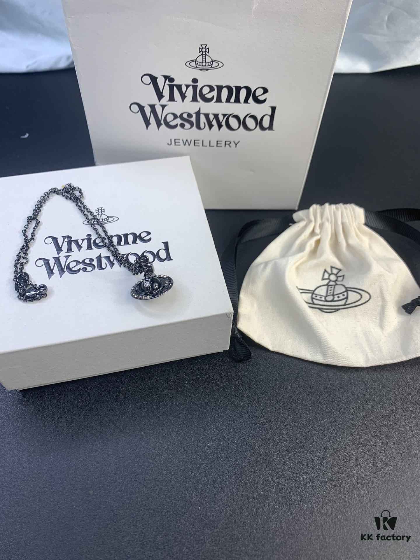 Vivienne Westwood Saturn Gradient Orbit Necklace, High-End and Luxurious