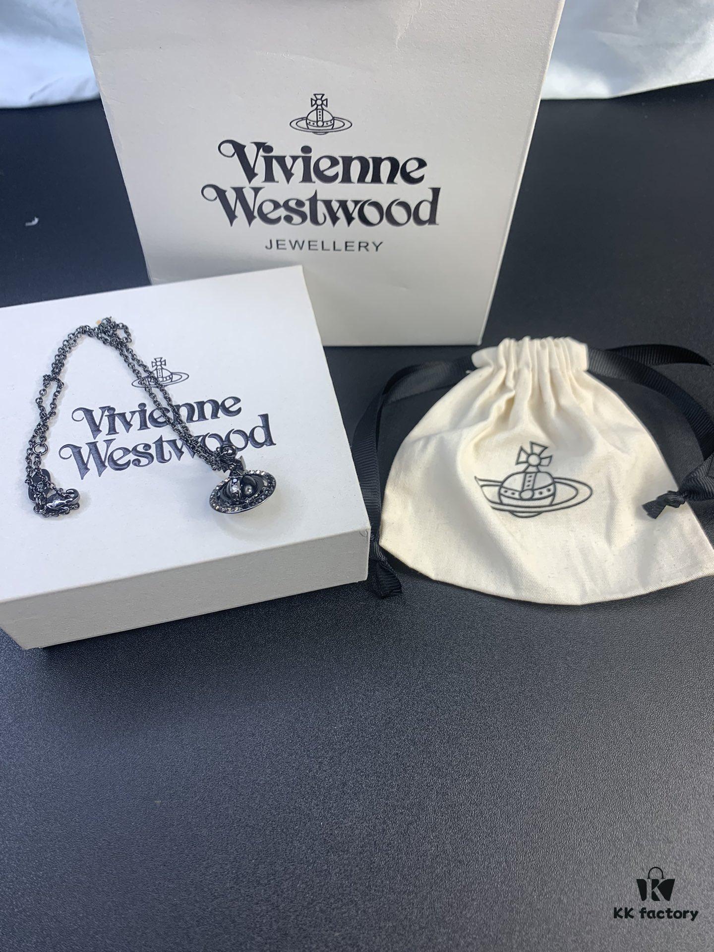 Vivienne Westwood Saturn Gradient Orbit Necklace, High-End and Luxurious