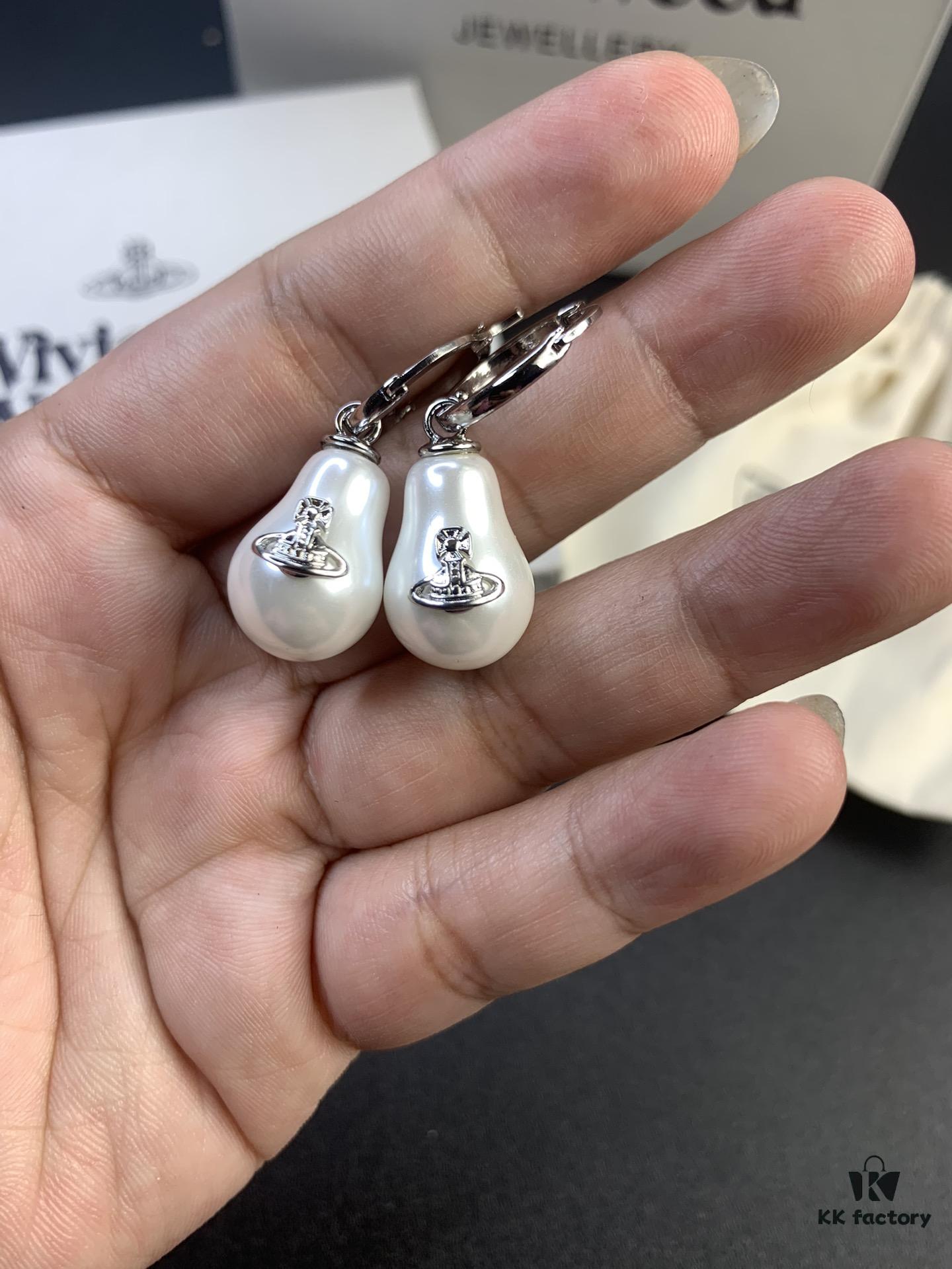West Dame Gourd Pearl Earrings
