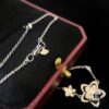 FlowerGirl White Gold Champagne Gold Graff Floral Duo Necklace