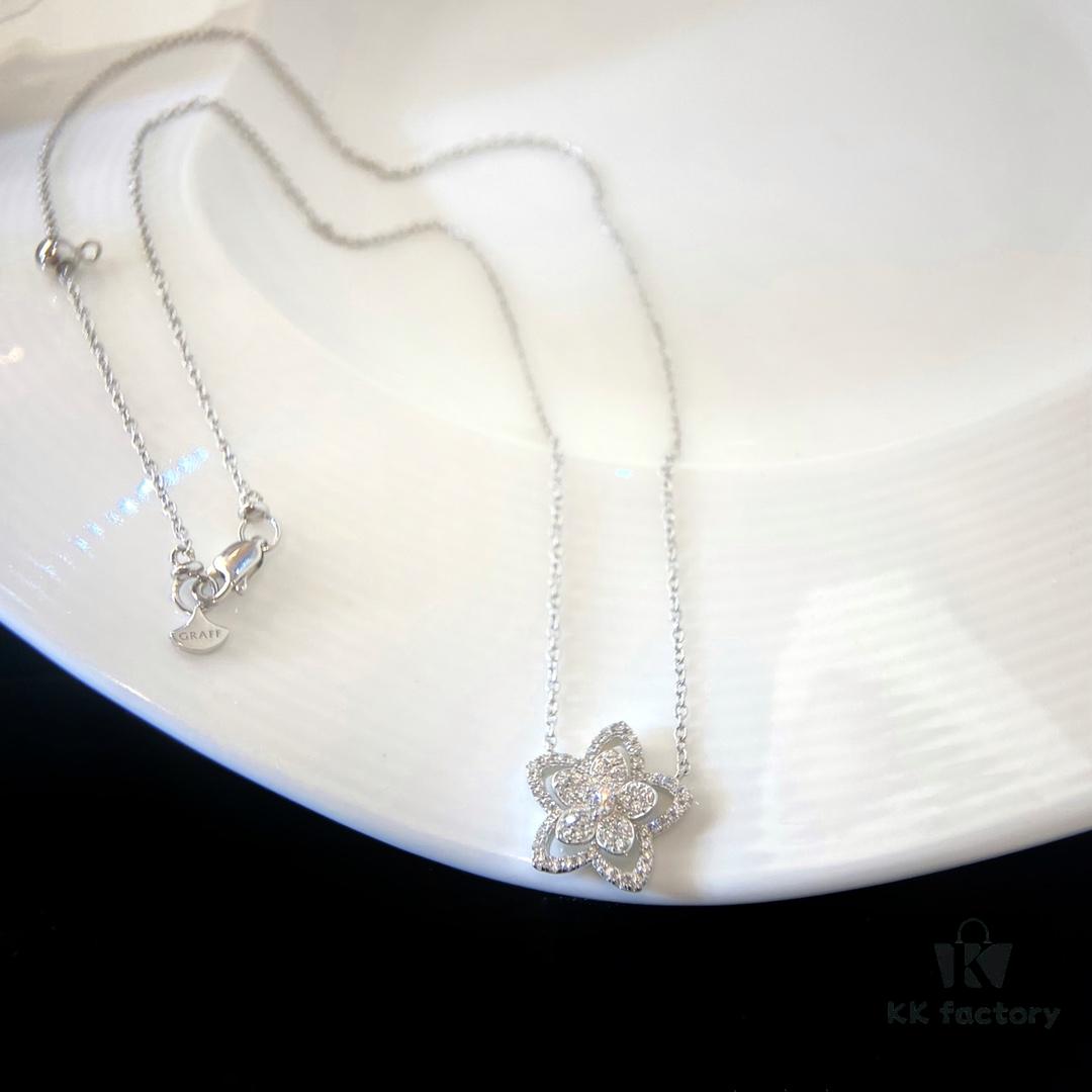 FlowerGirl White Gold Graff Floral Necklace
