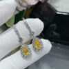 Hand-set with Imported Zircon, Graff-style Teardrop Yellow Diamond Earrings, Exquisitely Sparkling, the Choice of Goddesses