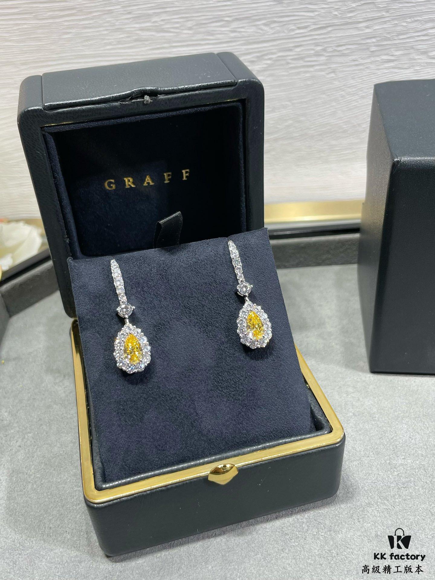 Hand-set with Imported Zircon, Graff-style Teardrop Yellow Diamond Earrings, Exquisitely Sparkling, the Choice of Goddesses