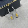 Hand-set with Imported Zircon, Graff-style Teardrop Yellow Diamond Earrings, Exquisitely Sparkling, the Choice of Goddesses