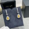 Hand-set with Imported Zircon, Graff-style Teardrop Yellow Diamond Earrings, Exquisitely Sparkling, the Choice of Goddesses