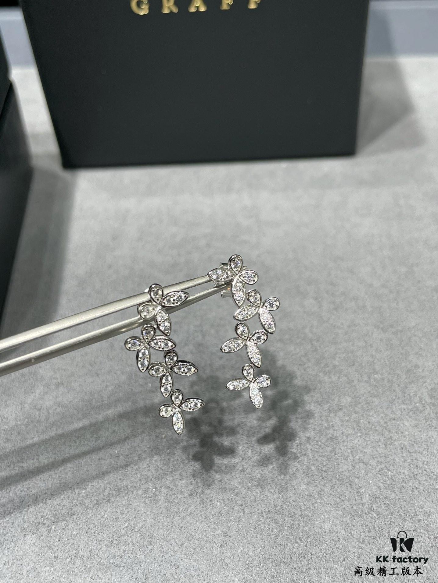 Graff Four Butterfly Stud Earrings, High Jewelry Collection