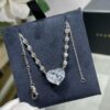 Graff Heart Necklace, Custom-Cut 160-Facet Zirconia with High Refractive Index, Bling Bling Sparkle, Exclusive Design, Heart-Shaped Carbon Diamond, Full S925 Sterling Silver, Dual-Tone Plating, Platinum-Inspired Diamond Setting, Elegant and Generous