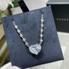 Graff Heart Necklace, Custom-Cut 160-Facet Zirconia with High Refractive Index, Bling Bling Sparkle, Exclusive Design, Heart-Shaped Carbon Diamond, Full S925 Sterling Silver, Dual-Tone Plating, Platinum-Inspired Diamond Setting, Elegant and Generous