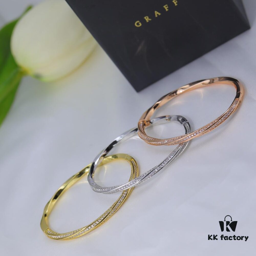 Top Brand Graff Bracelet, Luxury Jewelry Custom Simulation Diamond Series, Premium Electroplated Gold Silver Material, In Stock AE33558