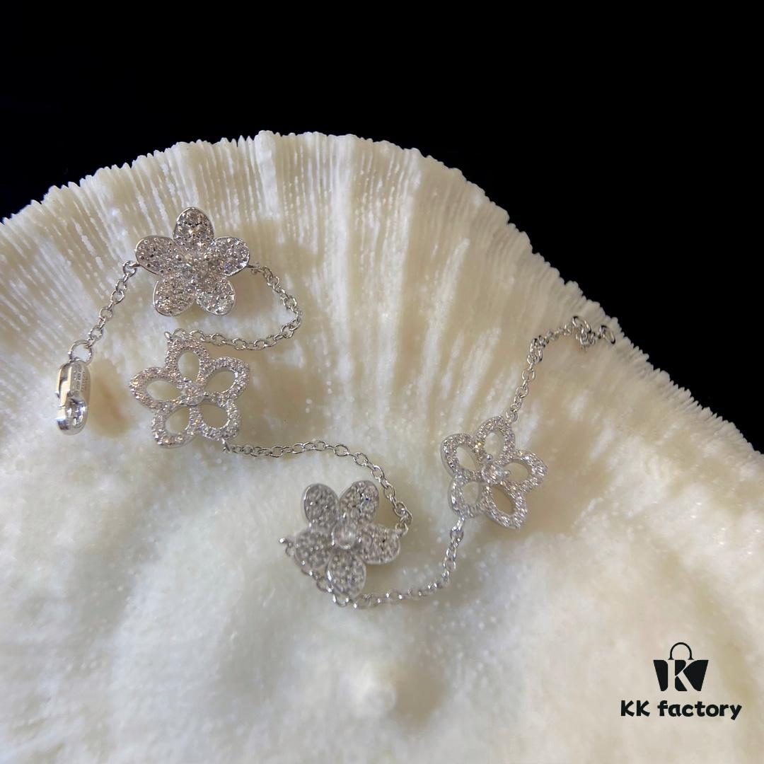 FlowerGirl White Gold Graff Floral Wild Flower Bracelet