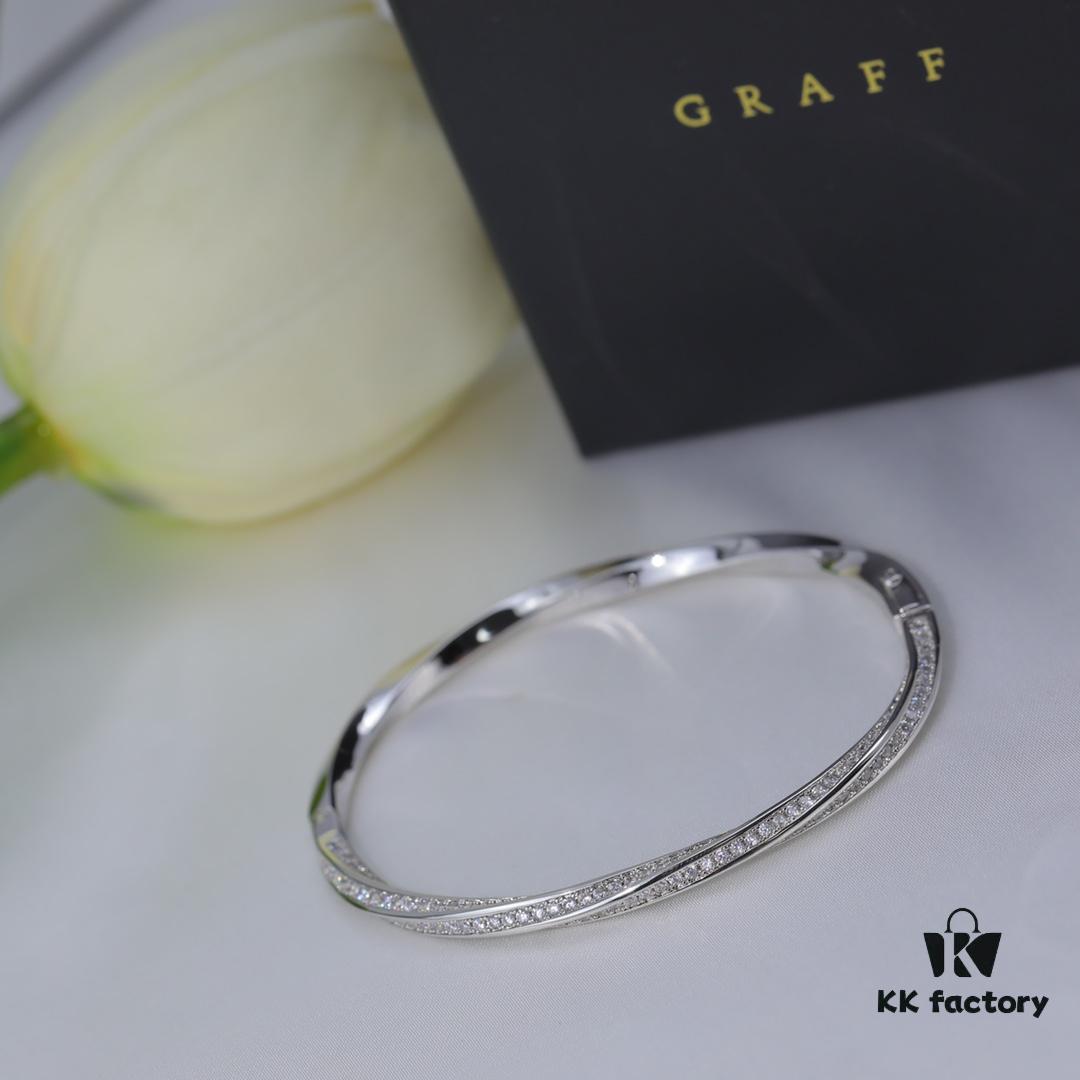 Top Brand Graff Bracelet, Luxury Jewelry Custom Simulation Diamond Series, Premium Electroplated Gold Silver Material, In Stock AE33558