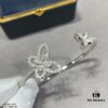 Graff Double Butterfly Open Bangle Bracelet Jewelry Featuring Top-Tier Zirconia
