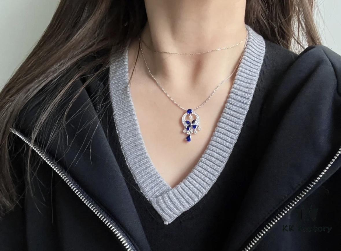 GRAFF Colored Diamond Butterfly Necklace