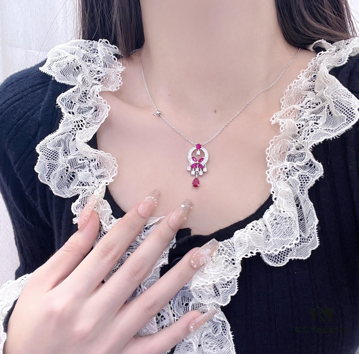 GRAFF Colored Diamond Butterfly Necklace