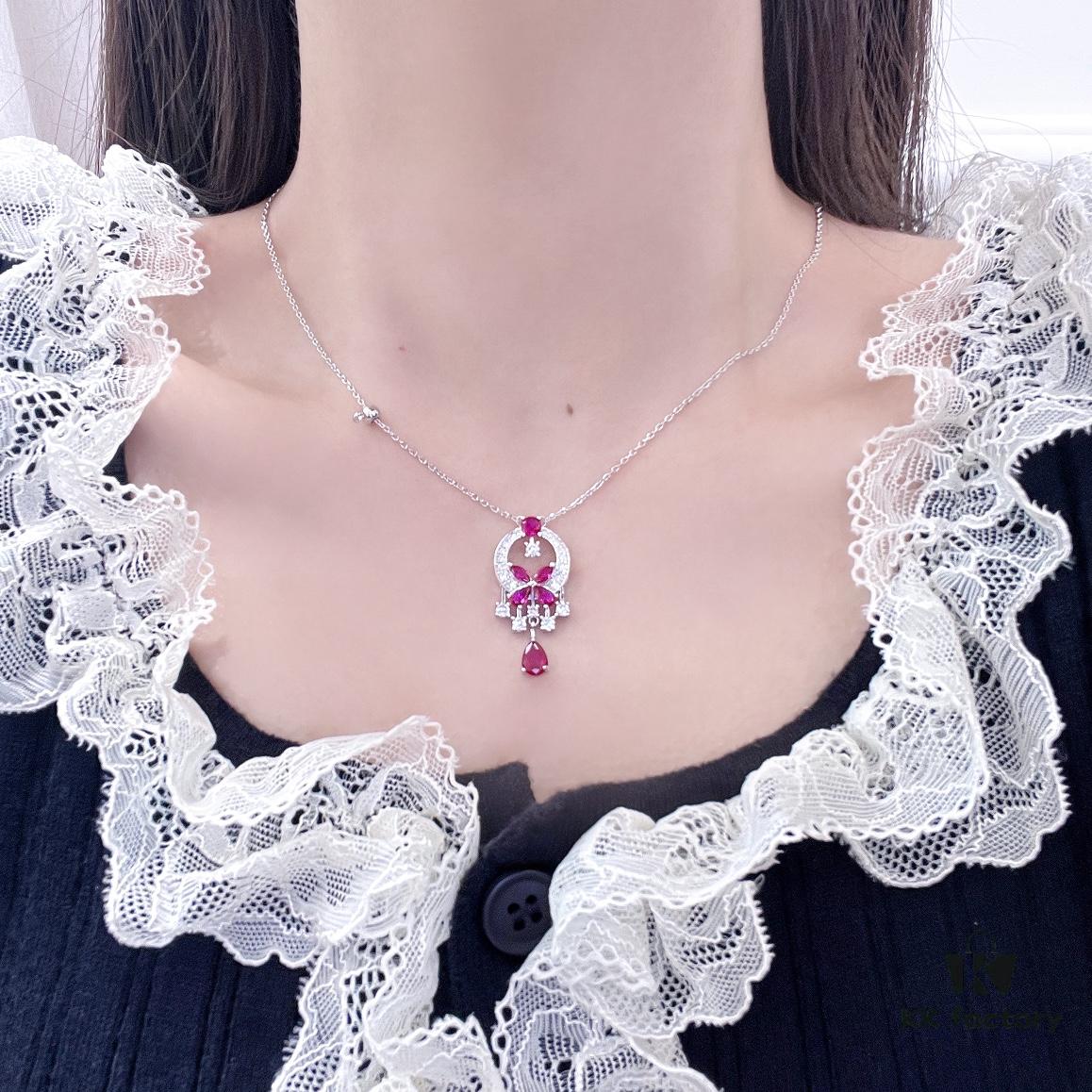 GRAFF Colored Diamond Butterfly Necklace