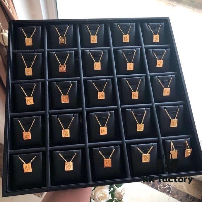 Celine S925 Sterling Silver Alphabet Pendant Necklace – All 26 Letters Available! Adjustable Chain with Custom 3D Cubic Letter Design, Premium Craftsmanship, Elegant and Versatile for Every Style