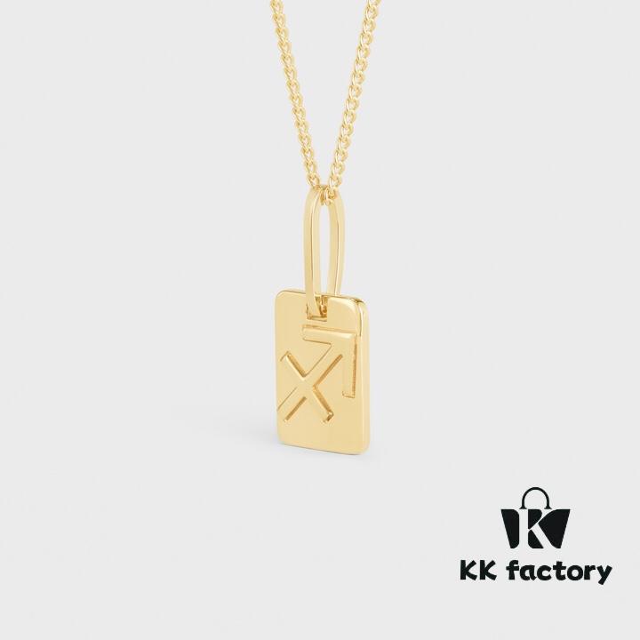 CELINE / Celine Luxury French Zodiac Cube Pendant Collarbone Necklace