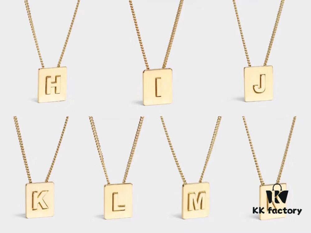Celine ALPHABET 19 New Arrival 26 Cube Letter Necklace in Gold-Tone Brass
