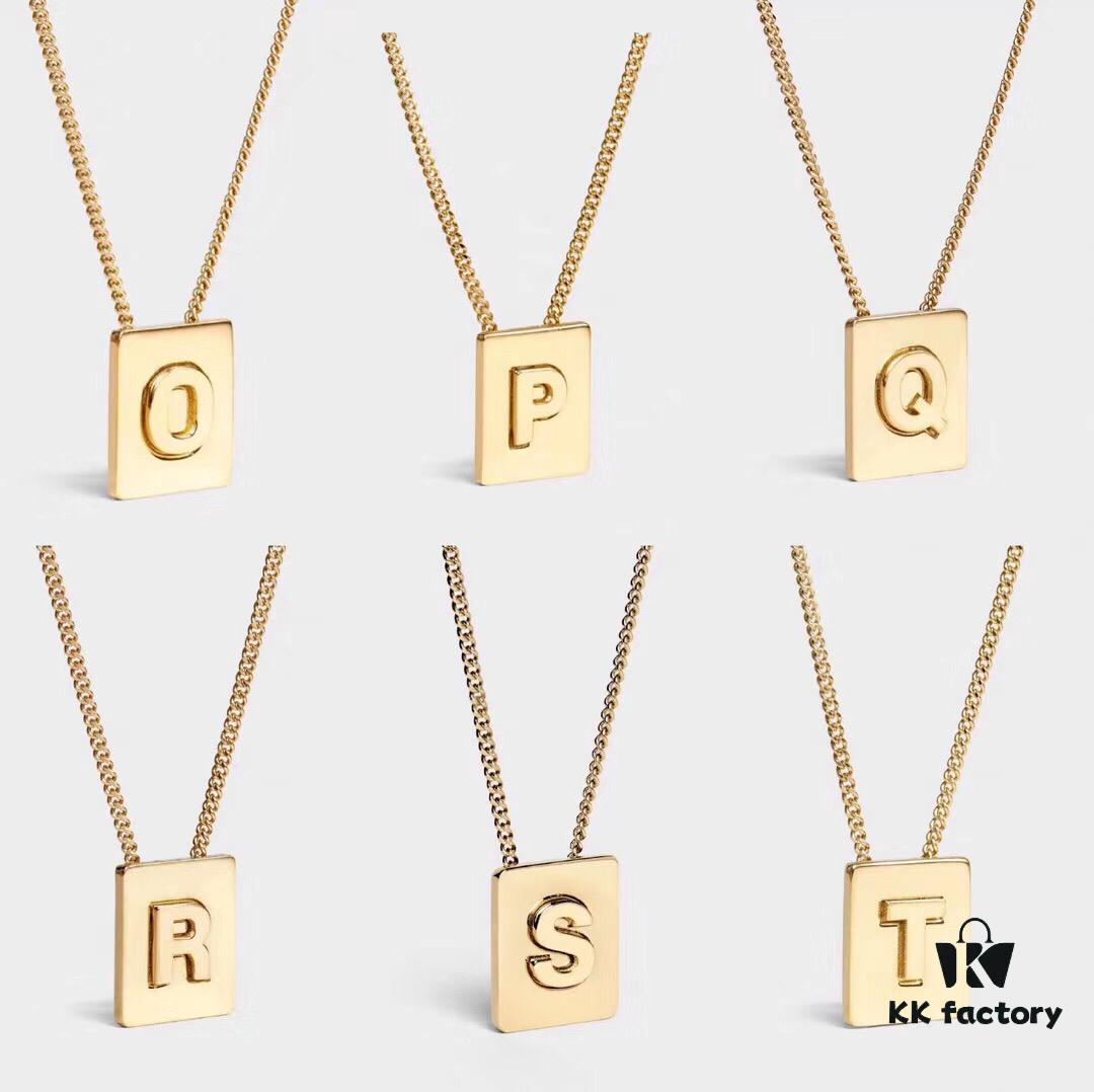 Celine ALPHABET 19 New Arrival 26 Cube Letter Necklace in Gold-Tone Brass