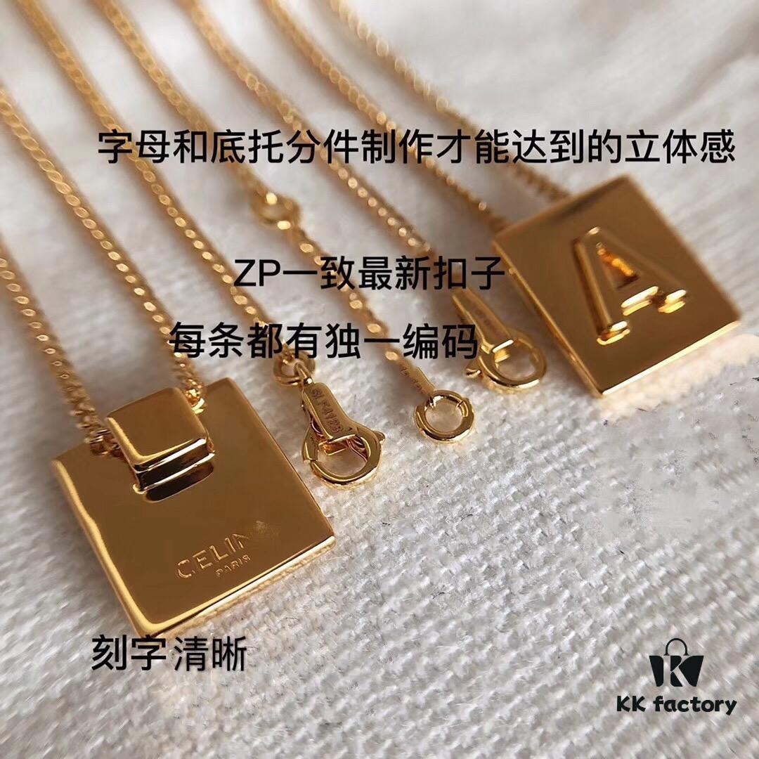 Celine ALPHABET 19 New Arrival 26 Cube Letter Necklace in Gold-Tone Brass