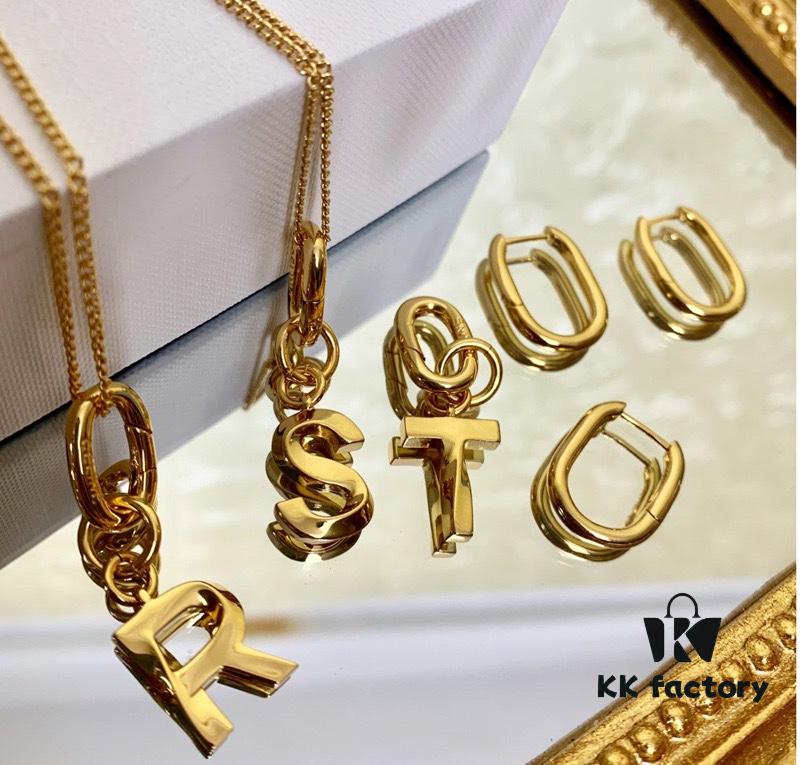 Celine Hot Sale! New Arrival Worldwide First Release! Celine 2021 New Alphabet Earrings and Necklace Multi-Wear Design